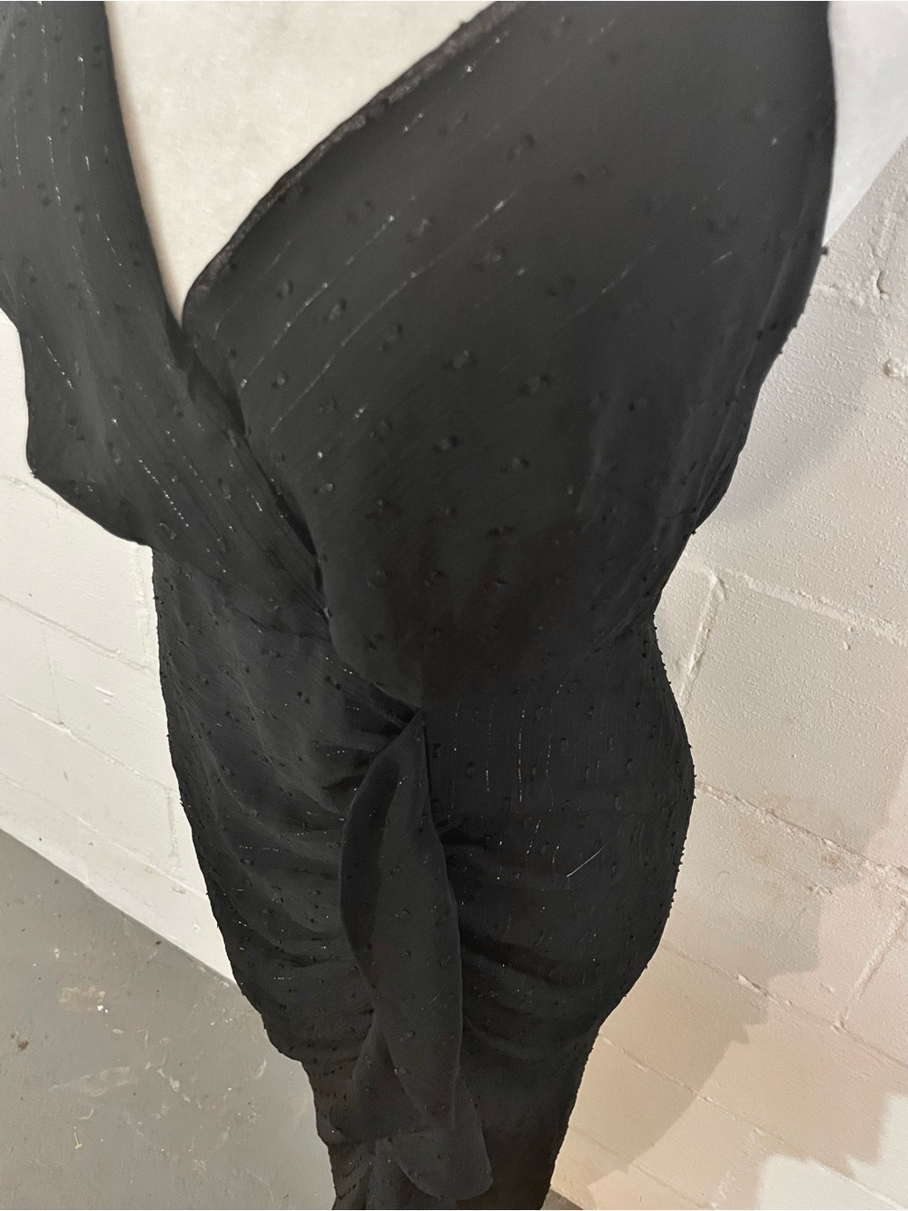 Lulu's Black Spaghetti-Strap Ruched Ruffle Maxi Dress - Picture 2 of 5